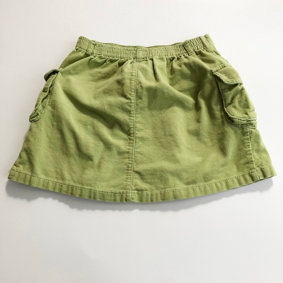 Gymboree Green Corduroy Skirt Cargo Pockets Elastic Waist Size M(7/8) - Picture 4 of 7
